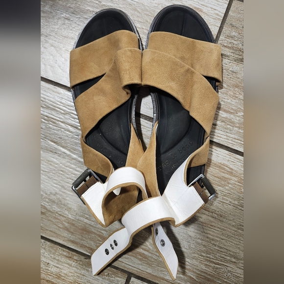 RAG & BONE SLAYTON SANDAL ANKLE ITALIAN LEATHER GOLDEN BROWN Sz 8.5 - Picture 3 of 6